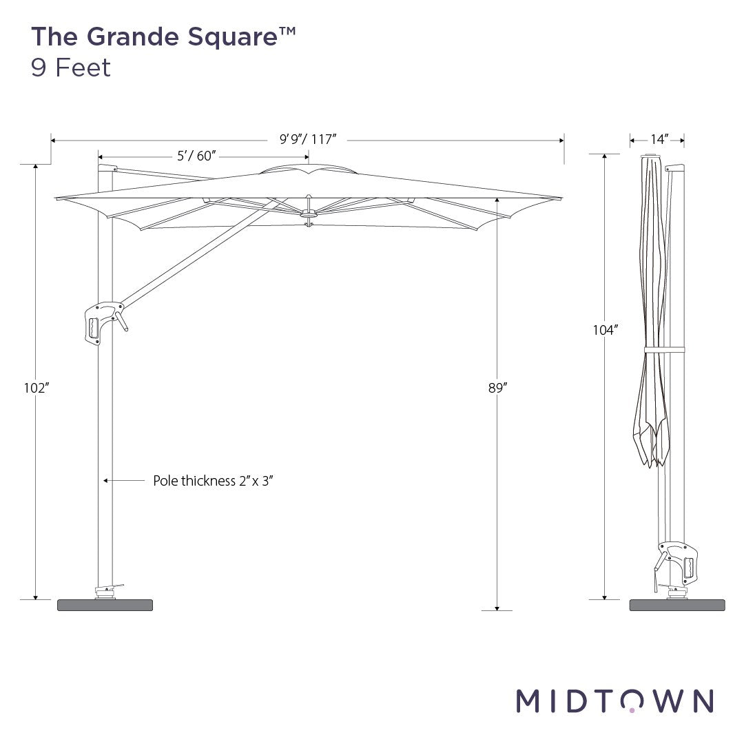 The Grande Square™ - Terylast Matter - Grey