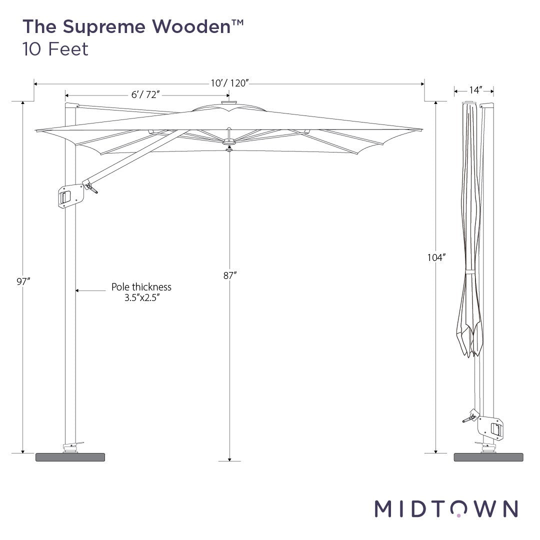 The Supreme Wooden™ - Sunbrella Canvas Haze